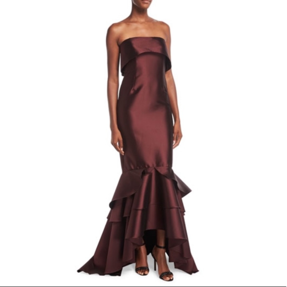 Sachin & Babi Patina Trumpet Evening Gown